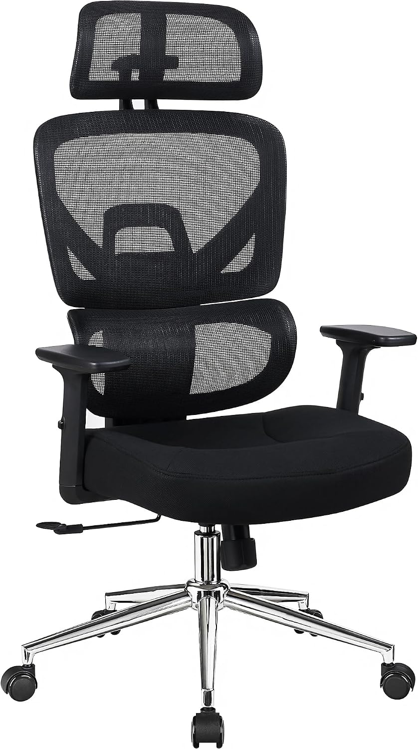 VECELO Silla de oficina ergonómica de respaldo alto, silla de escri...