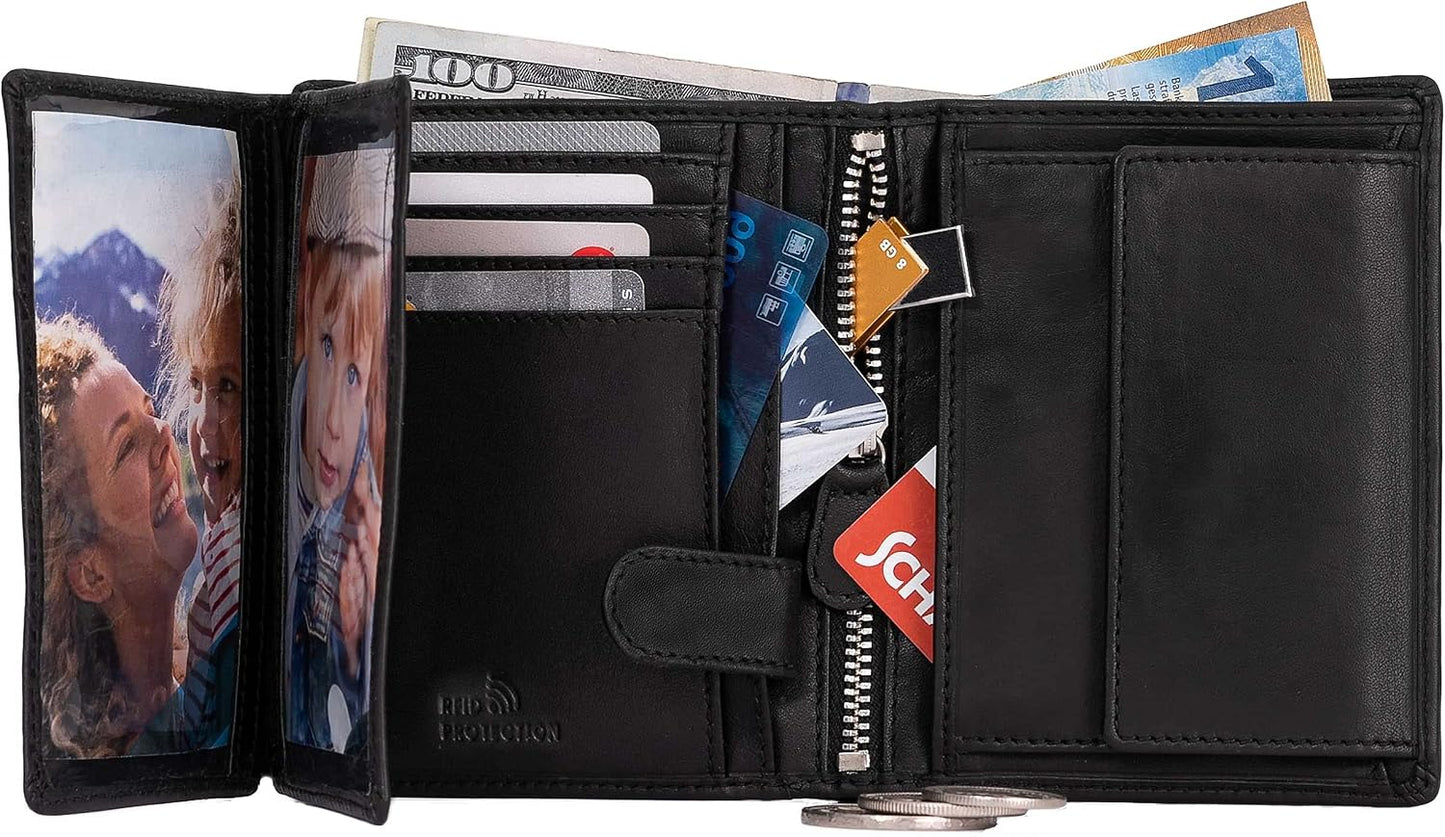 DiLoro Billeteras para hombre de Italia plegable con tapa de piel,...