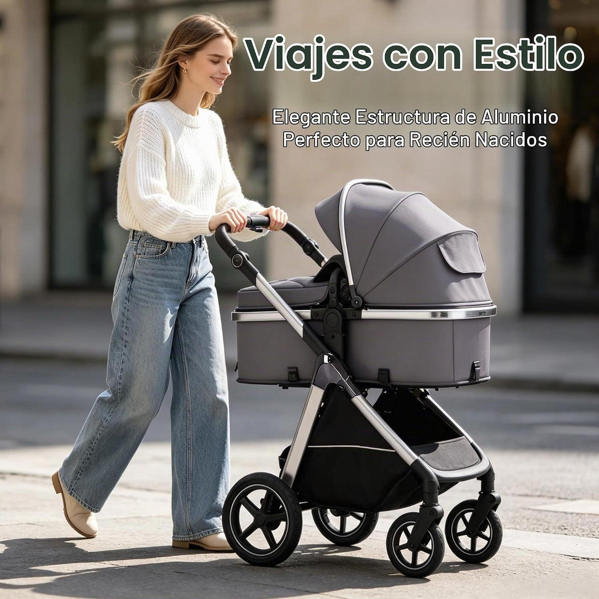 Cochecito de bebé convertible 2 en 1, recién nacido a niño pequeño...