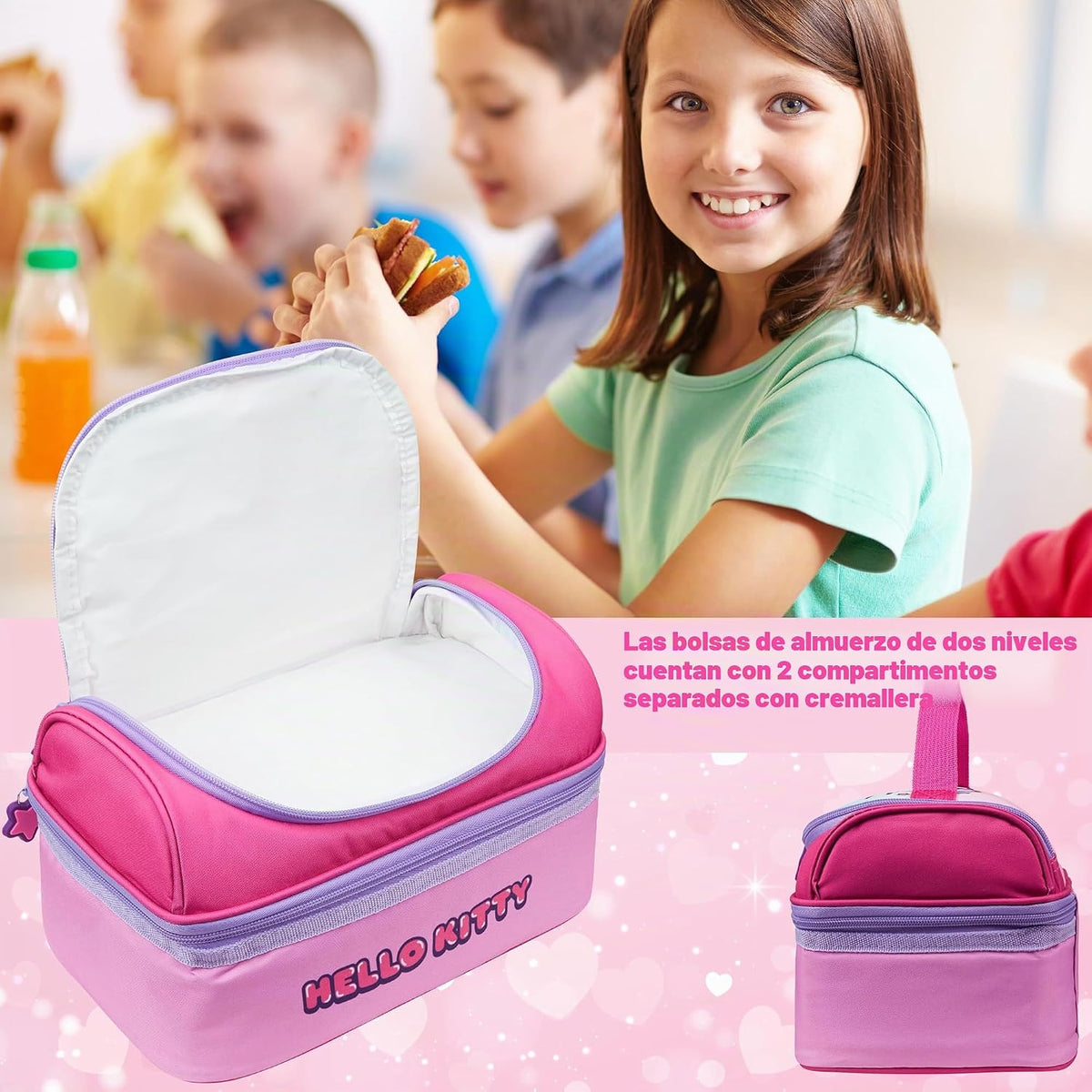Get Trend Bolso de almuerzo Hello Kitty Anime Lonchera térmica con...