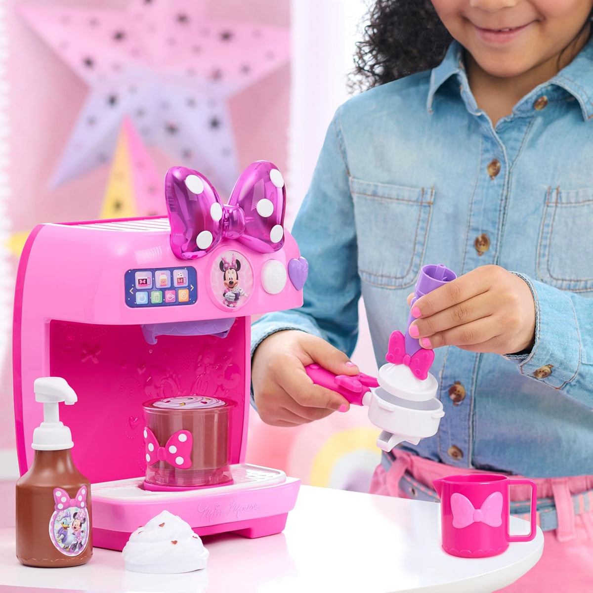 Disney Jr. Minnie Mouse Rise &amp; Shine Bowrista Set, Máquina de J...