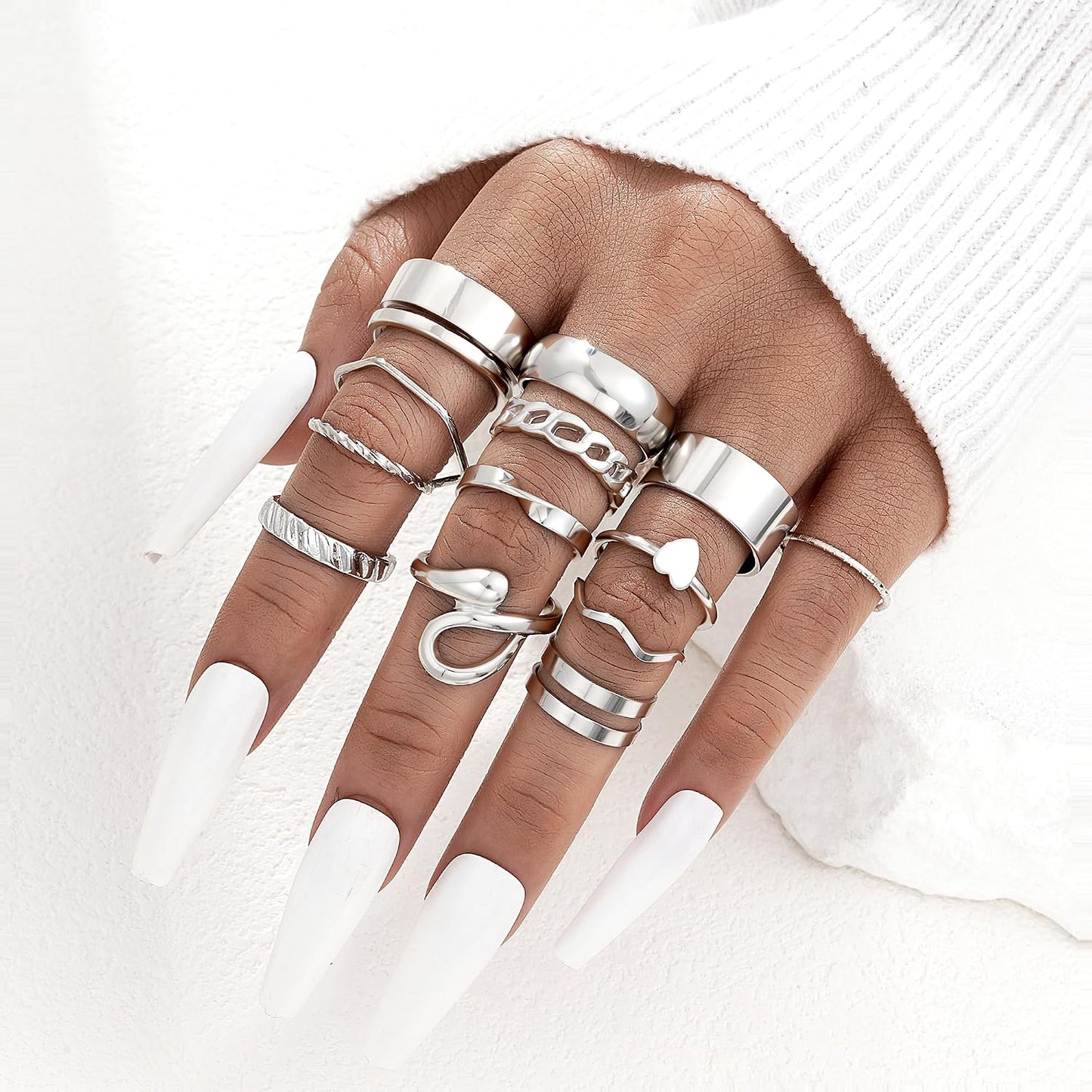 YEEZII Juego de 25 anillos dorados para nudillos para mujer, lindos...