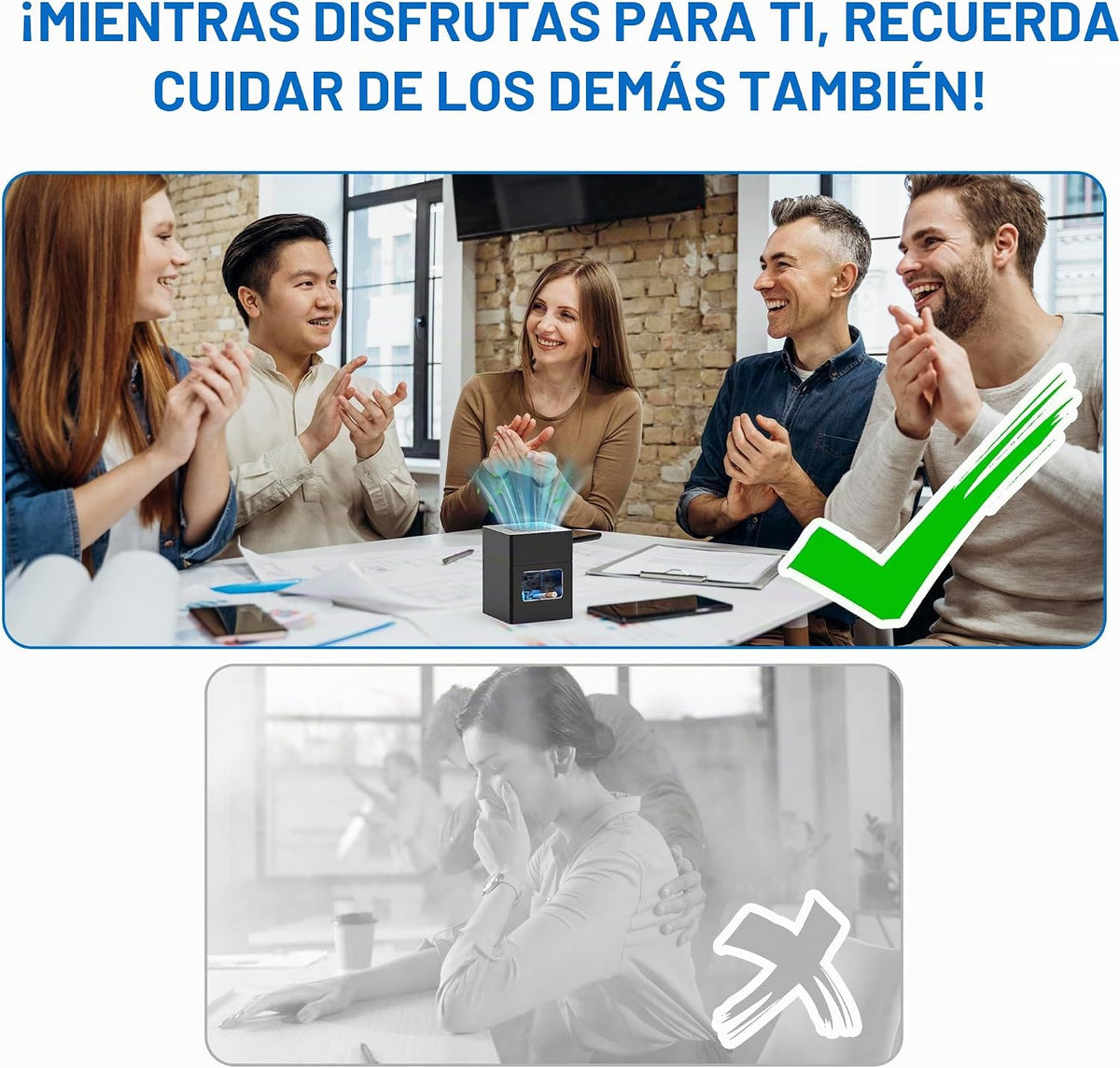 VANSU Cenicero multifuncional sin humo, filtro HEPA sin humo cenice...