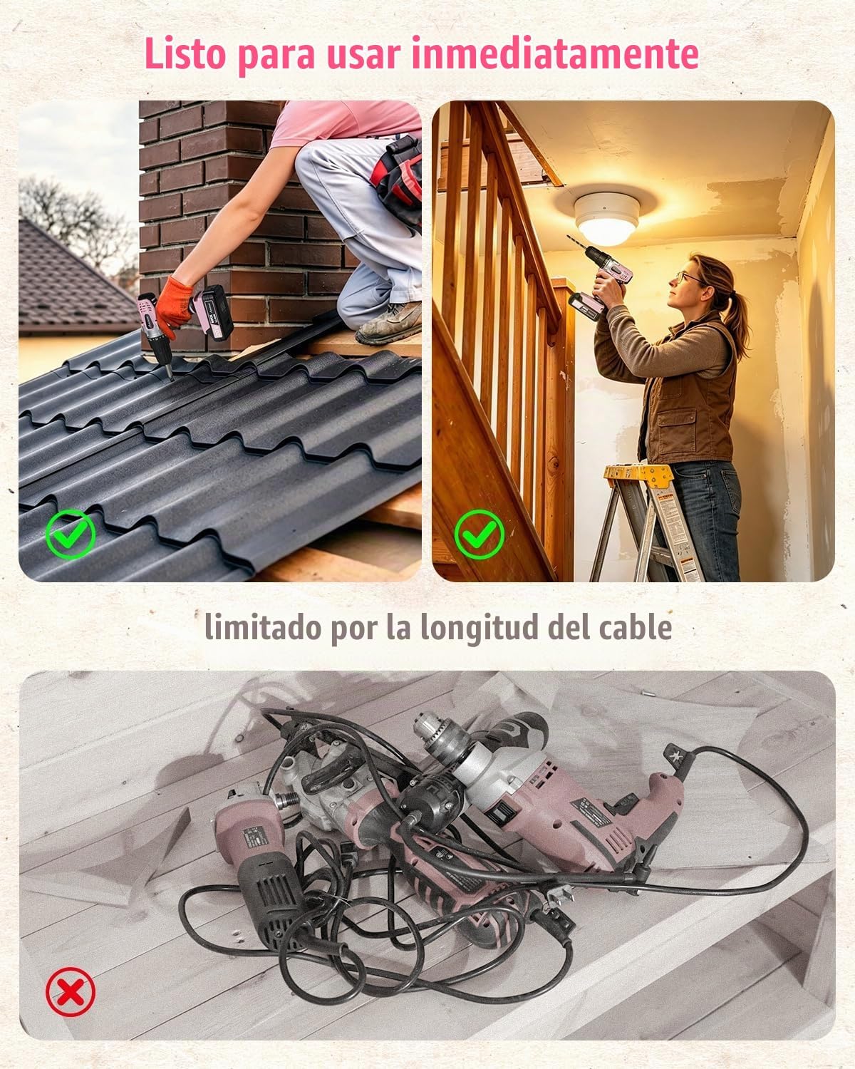 AVID POWER Juego de taladro inalámbrico de 20 V para proyectos de b...