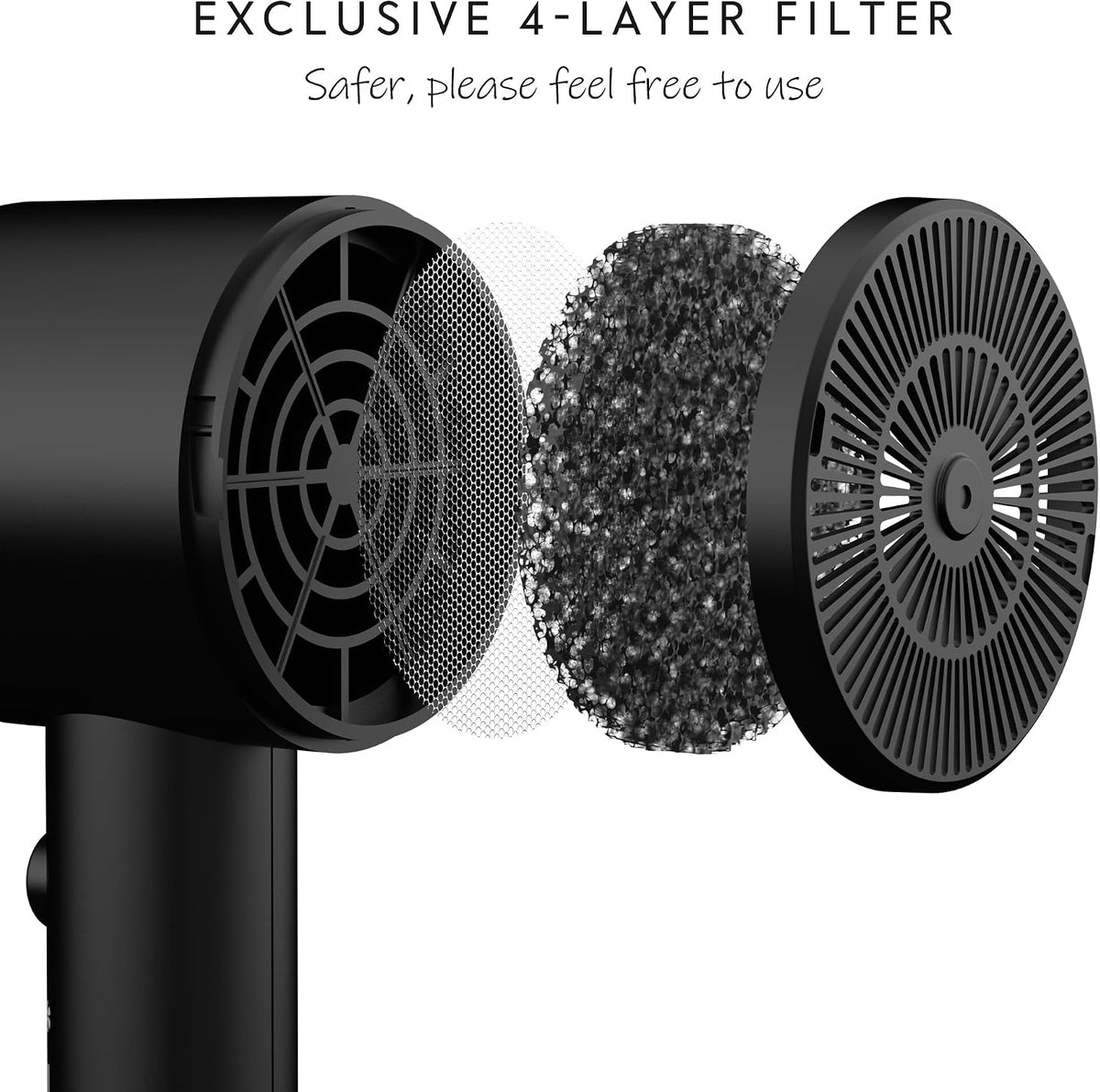 AINA Secador de Cabello con Difusor, Secador de Cabello para Mujere...