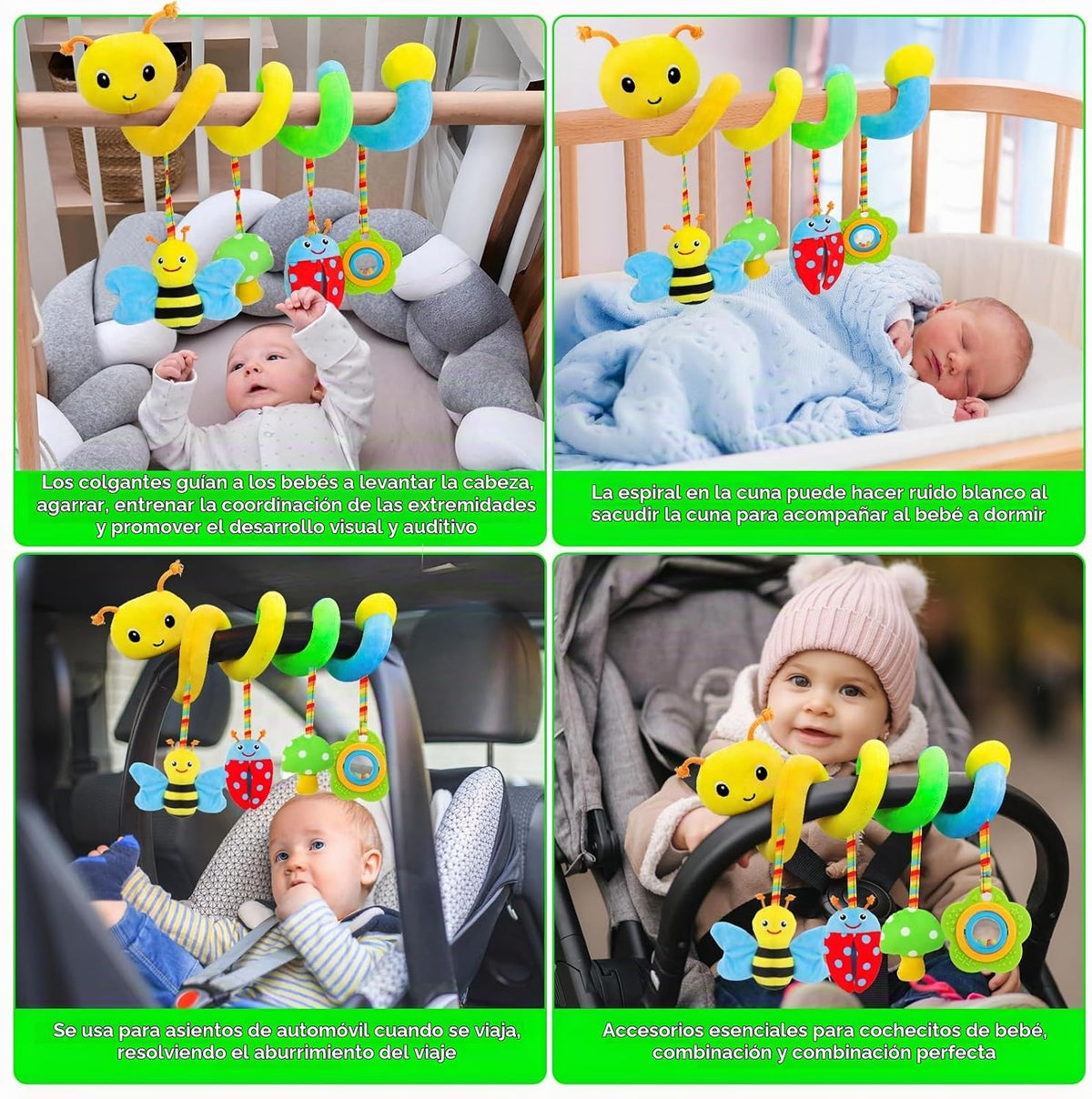 Zendstanding Juguetes de asiento de automóvil para bebés de 0 a 6 m...