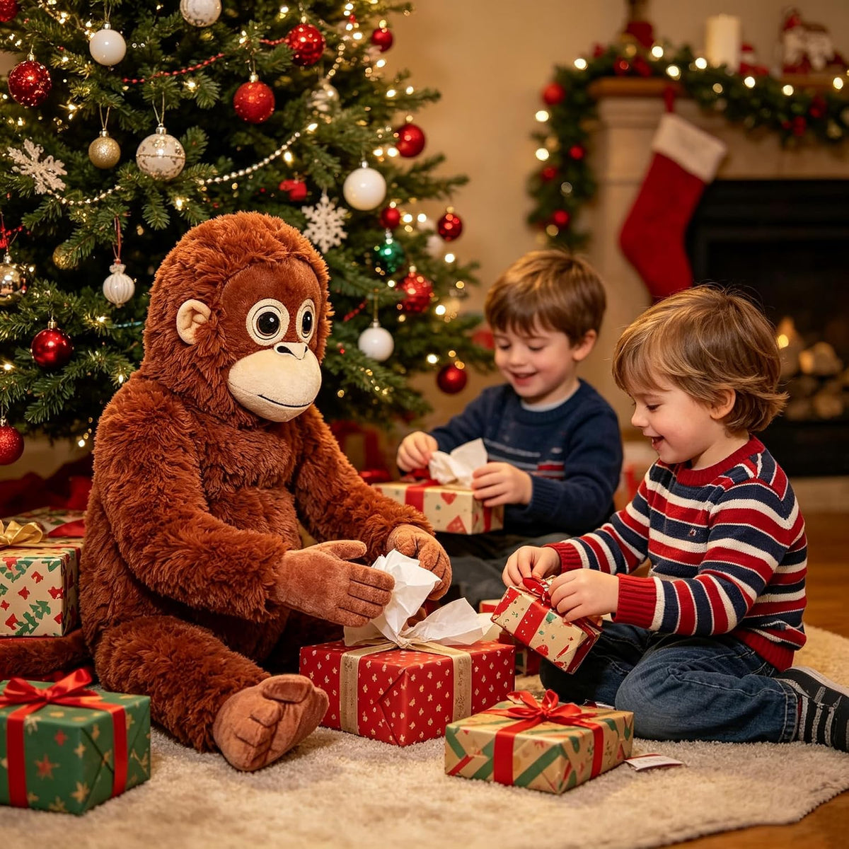 Peluche de mono, gorila de peluche, regalos para niños, cumpleaños,...