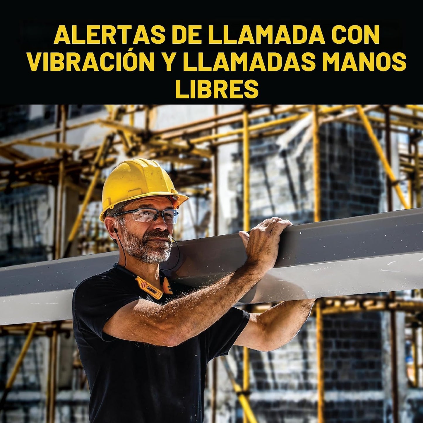 DEWALT Auriculares de cuello Bluetooth 2-en-1 de alta resistencia c...