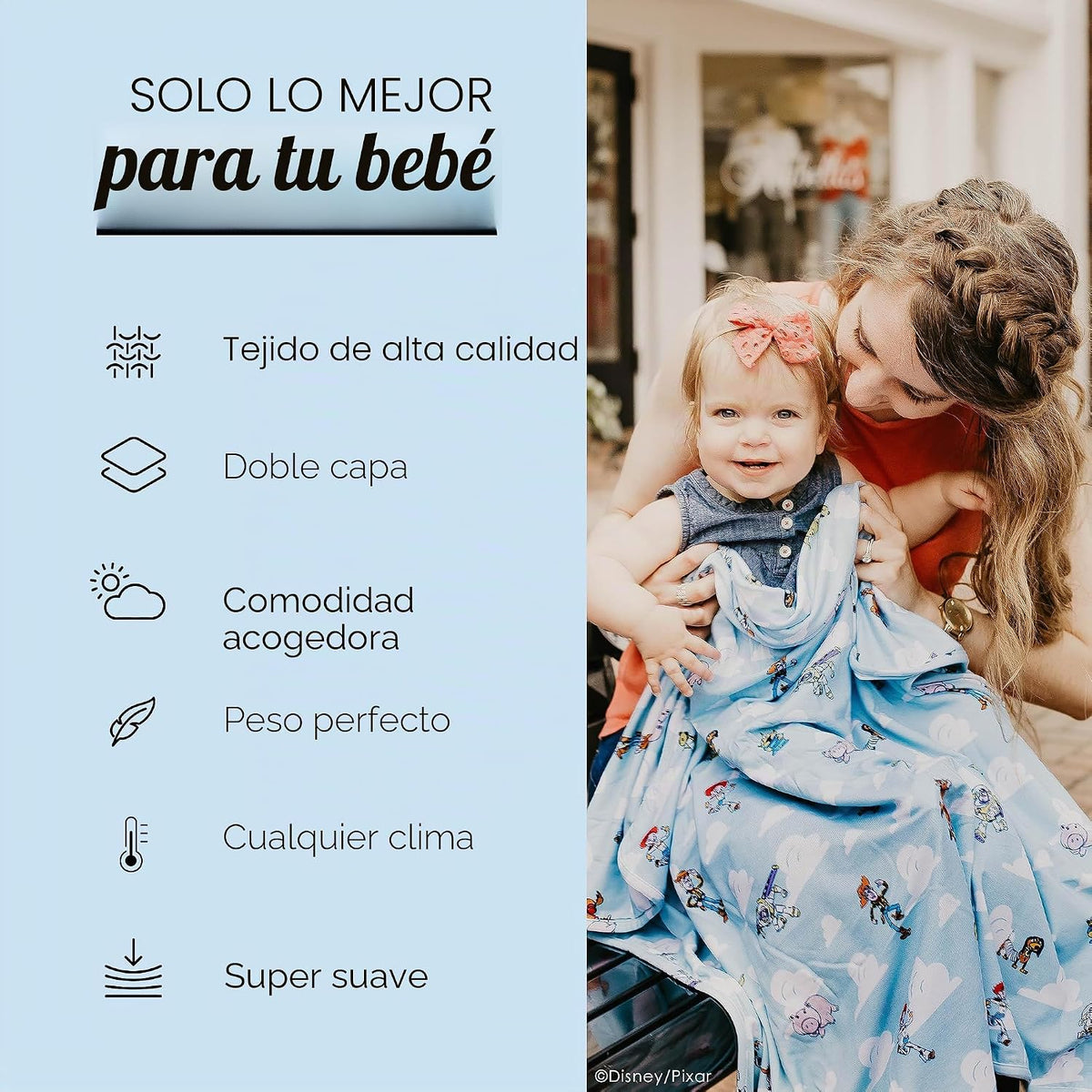 Milk Snob Disney Pixar Manta de Arrullo para Bebé Niño\/Niña, Suave...