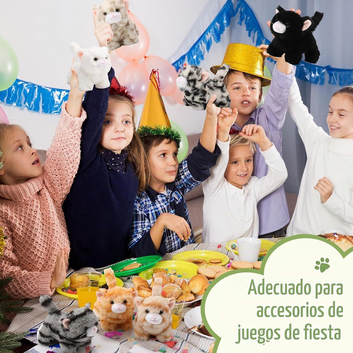 Lenwen 10 piezas de animales de peluche de gato a granel suave gati...