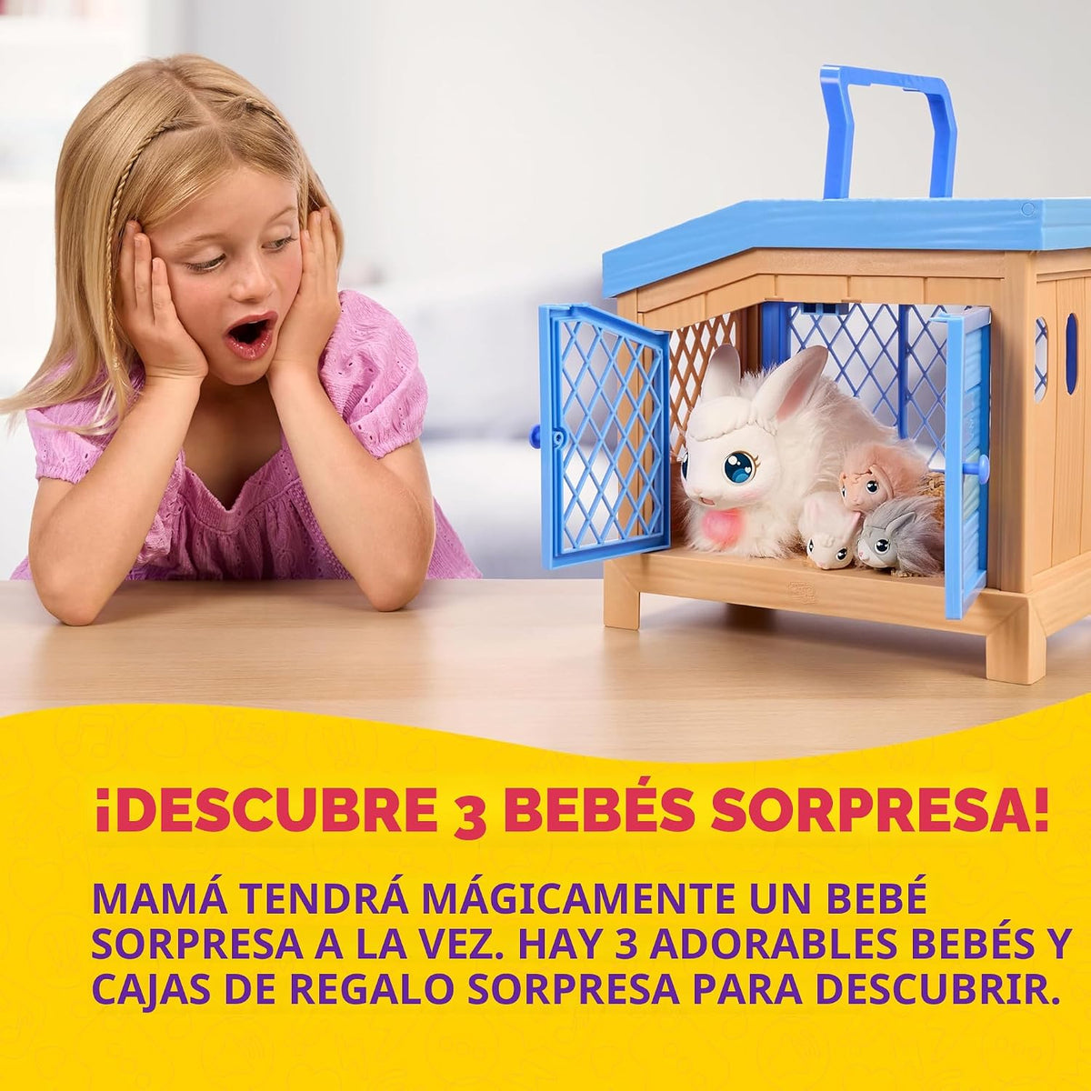 Little Live Pets Set de Juguetes de Conejo Mama Surprise, Conejera...