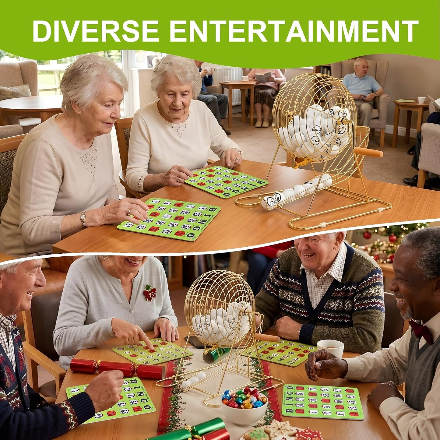 GSE Games &amp; Sports Expert Tarjetas de bingo verdes Jumbo Shutte...