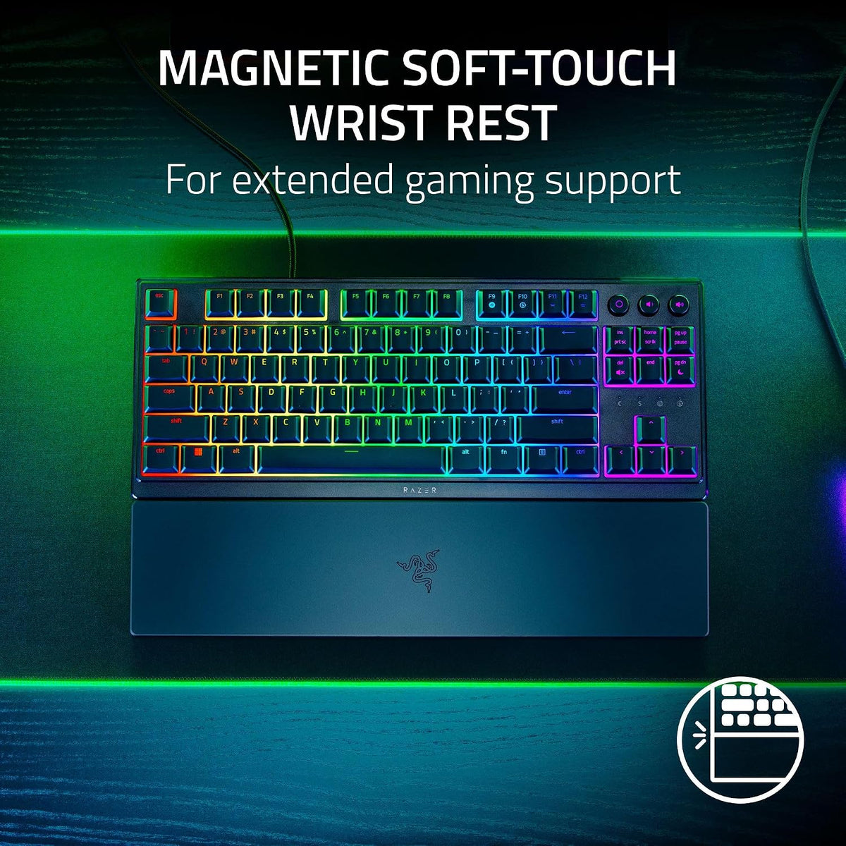 Razer Ornata V3 TKL - Teclado para juegos, teclas de perfil bajo, c...