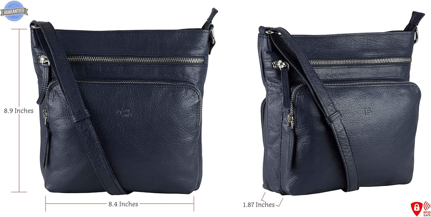 Mou Meraki Bolso cruzado de cuero genuino y bolsos - Bolso cruzado...