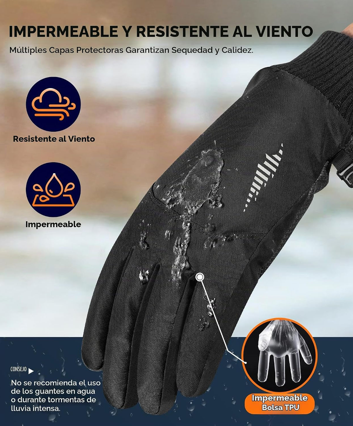 rivmount Guantes de invierno de nieve con impermeable\/pantalla tác...