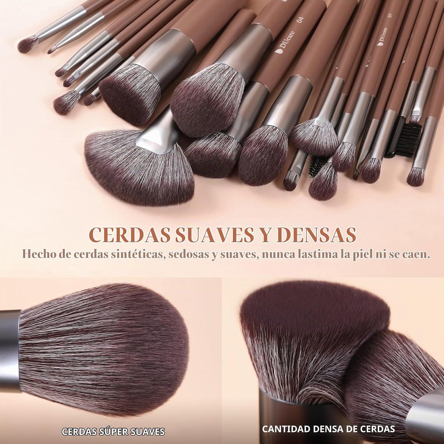 DUcare Juego de 22 brochas de maquillaje profesionales profesionale...