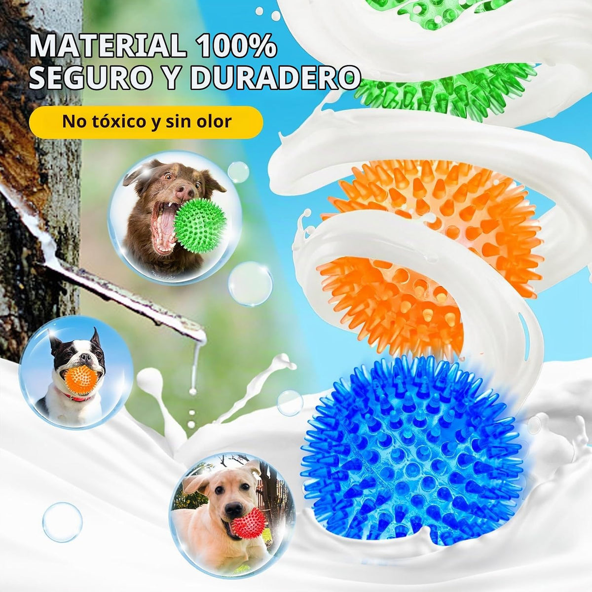 SHARLOVY Pelotas Chirriantes de 3'' para Perros Pequeños, P...