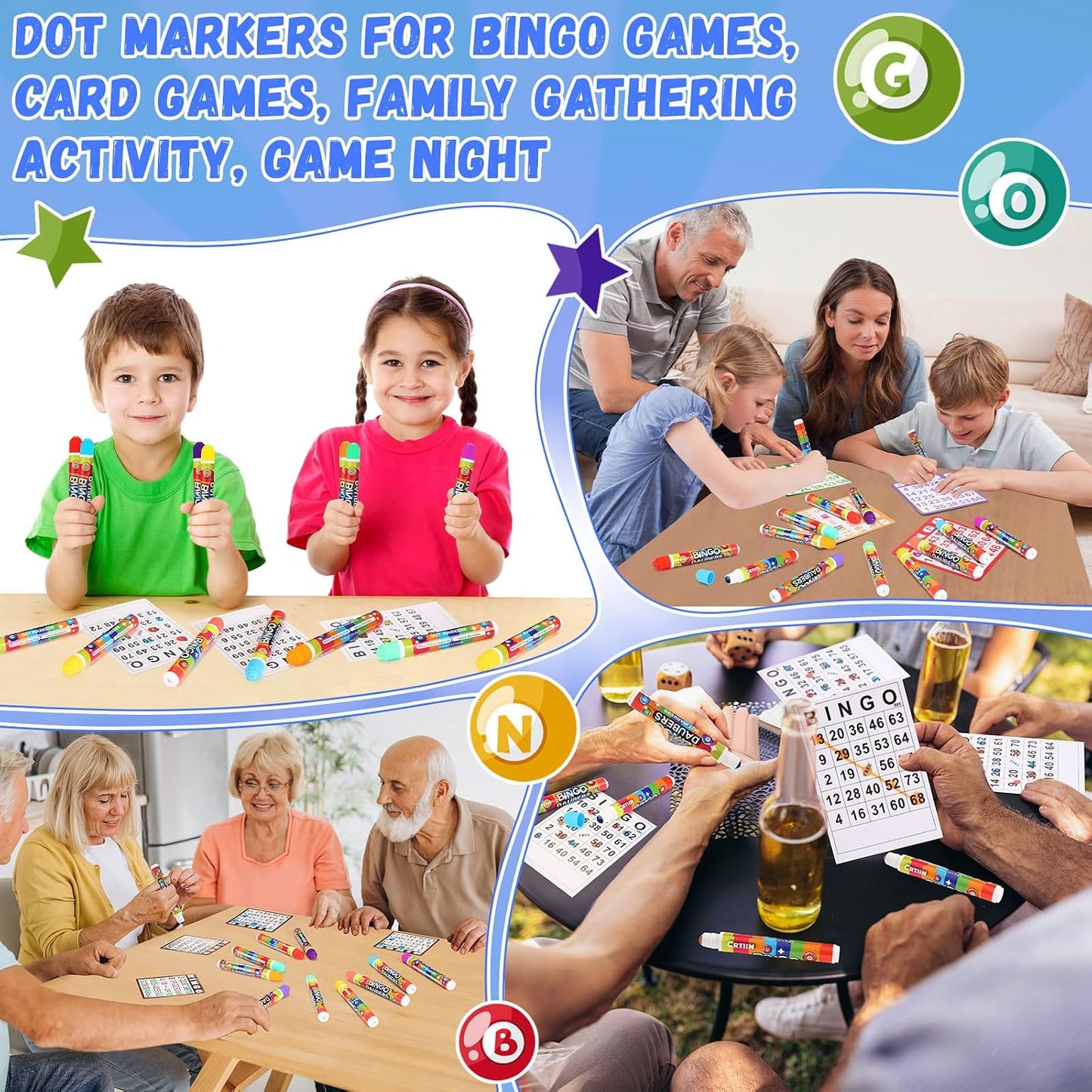 Crtiin Paquete de 160 marcadores de puntos de Bingo Daubers 10 colo...