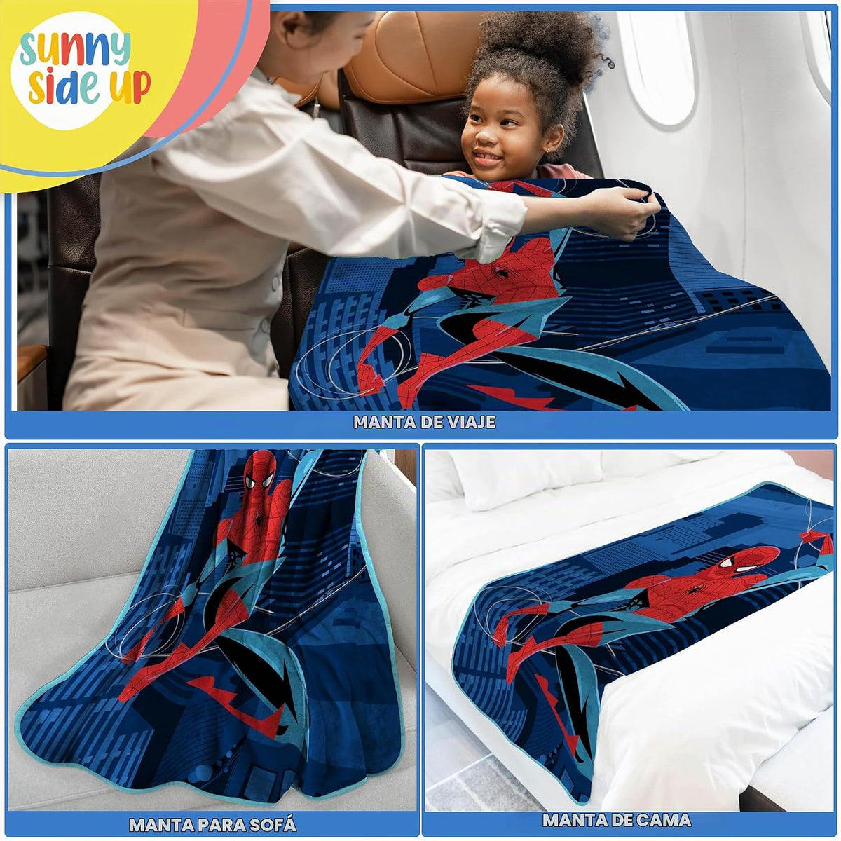 Manta de felpa para niños Sunny Side Up \u2013 Manta suave y cómoda...