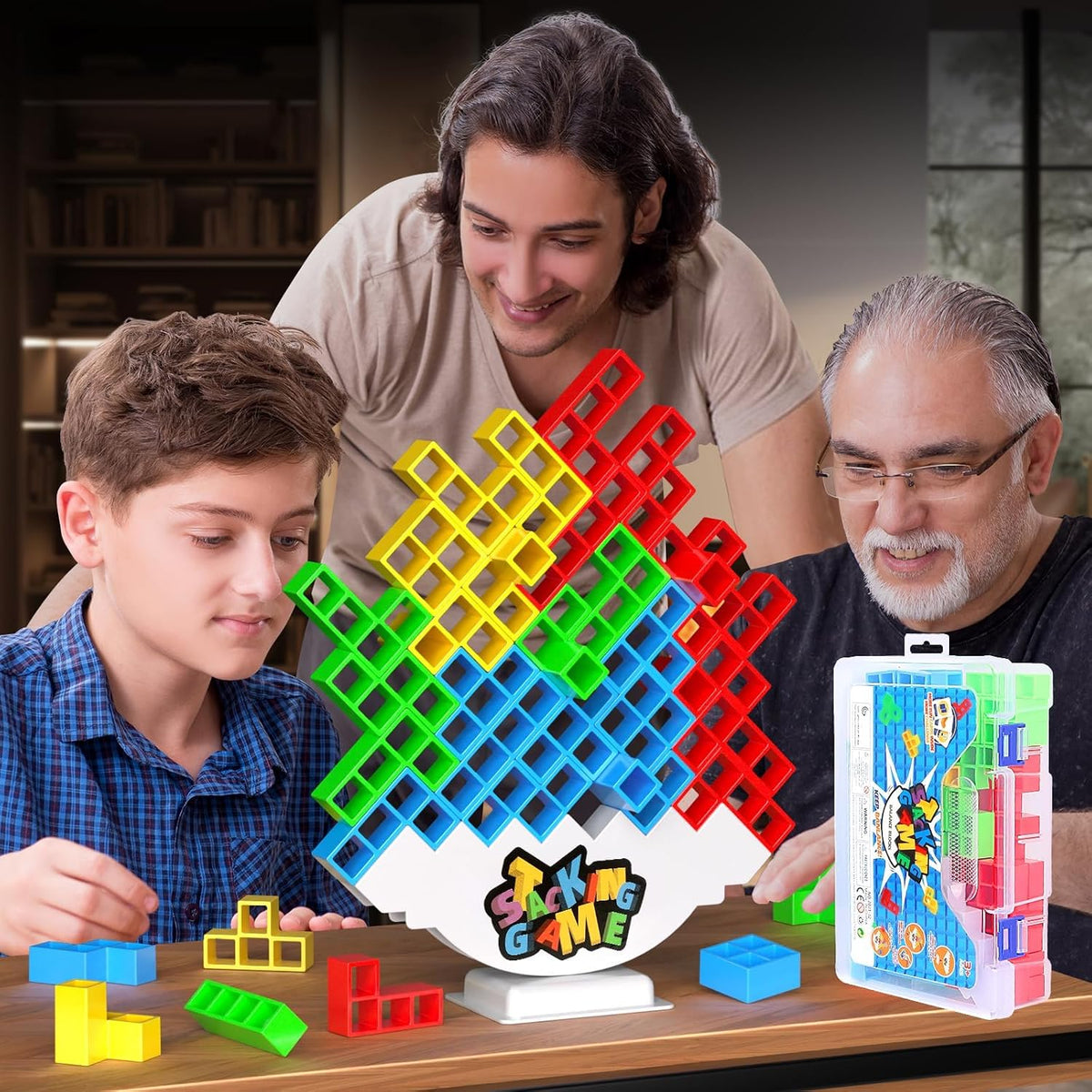 BBnote Juego de apilar de 48 piezas para adultos y niños, juegos de...