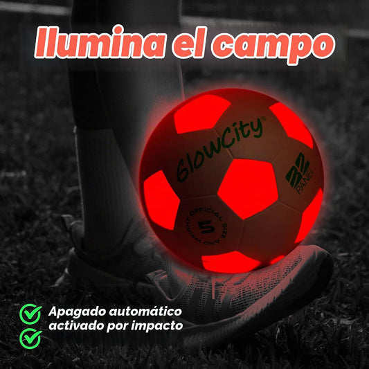 GlowCity Balón de fútbol que brilla en la oscuridad - Tamaños 3, 4,...