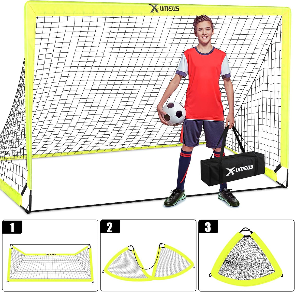 Porterías de fútbol para niños para patio trasero, juego de 2, 4 x...
