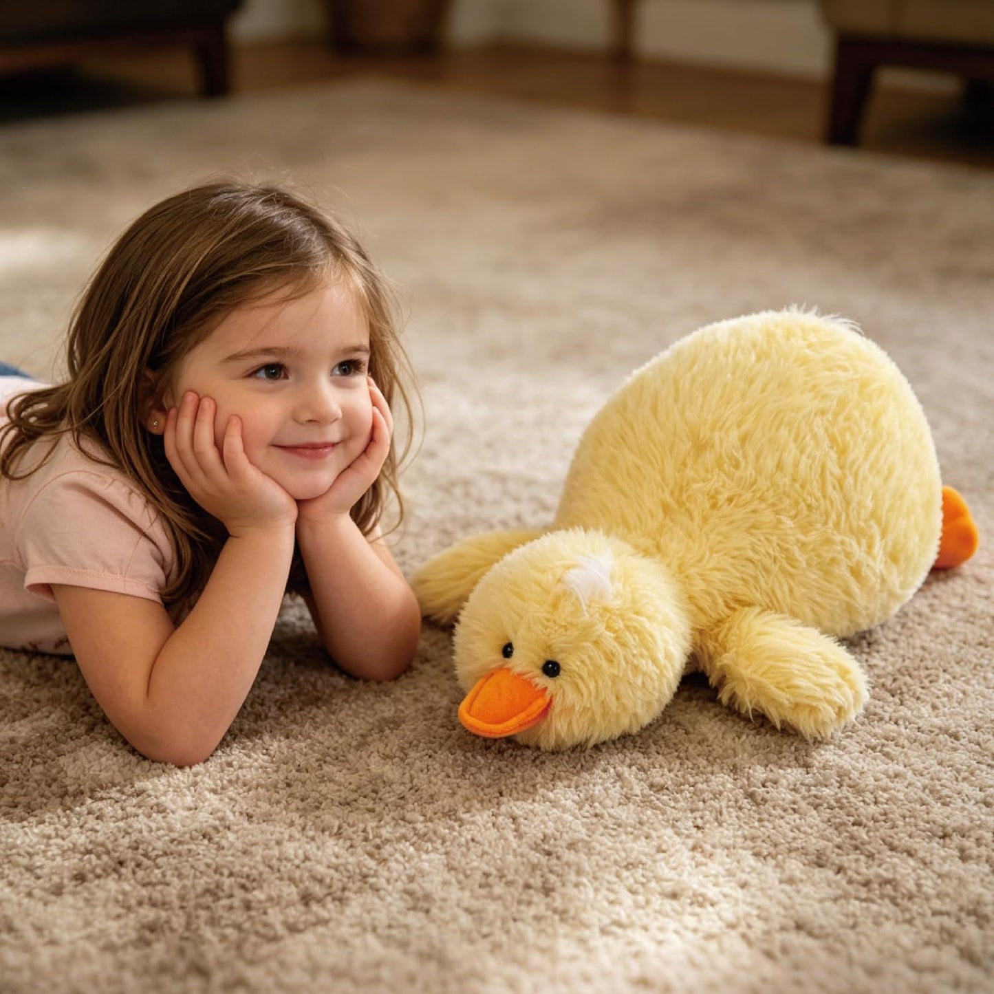 Jrystar Animales de peluche de pato amarillo de 24", juguetes d...