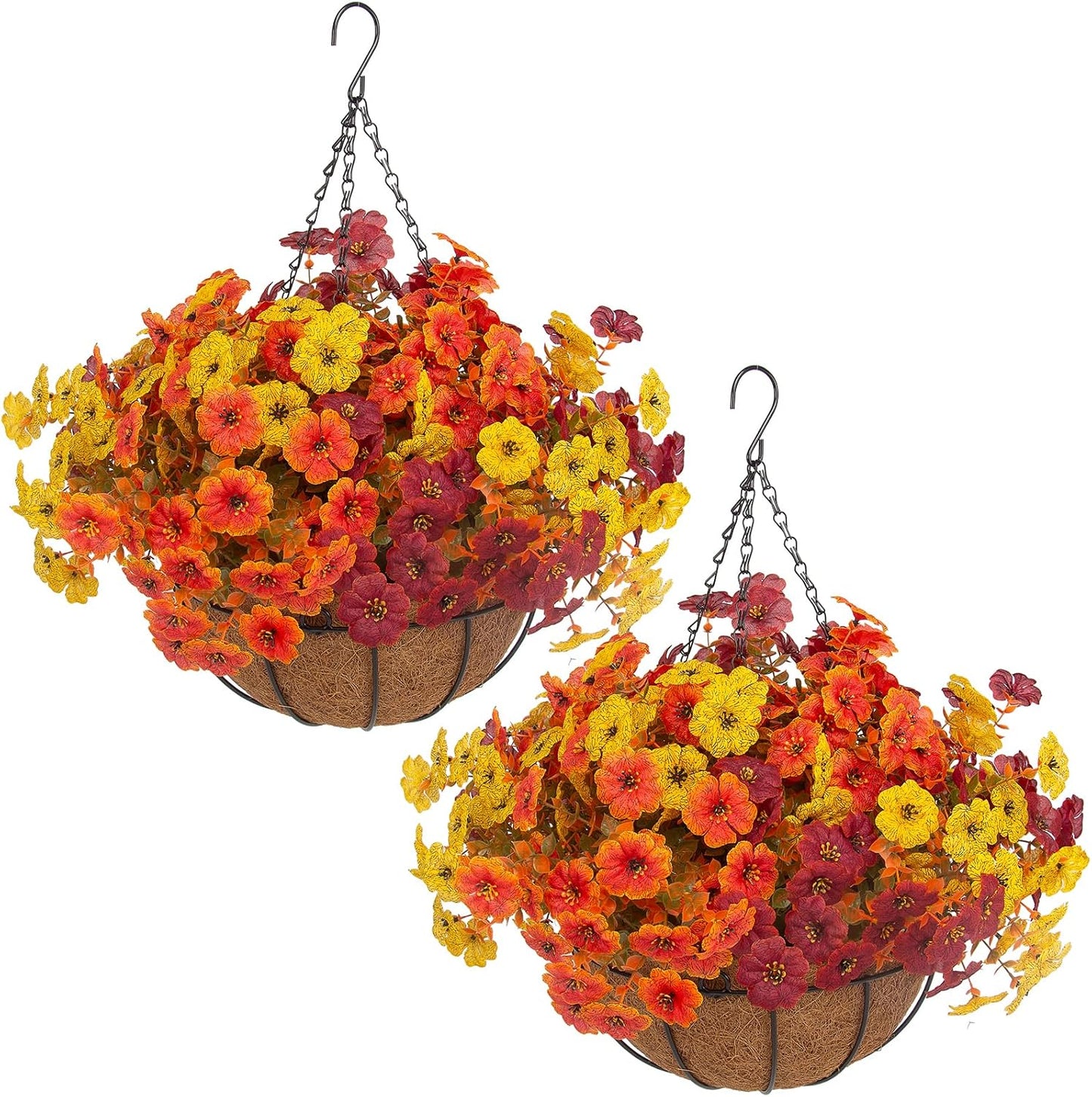 Hananona Juego de 2 flores artificiales de otoño al aire libre con...