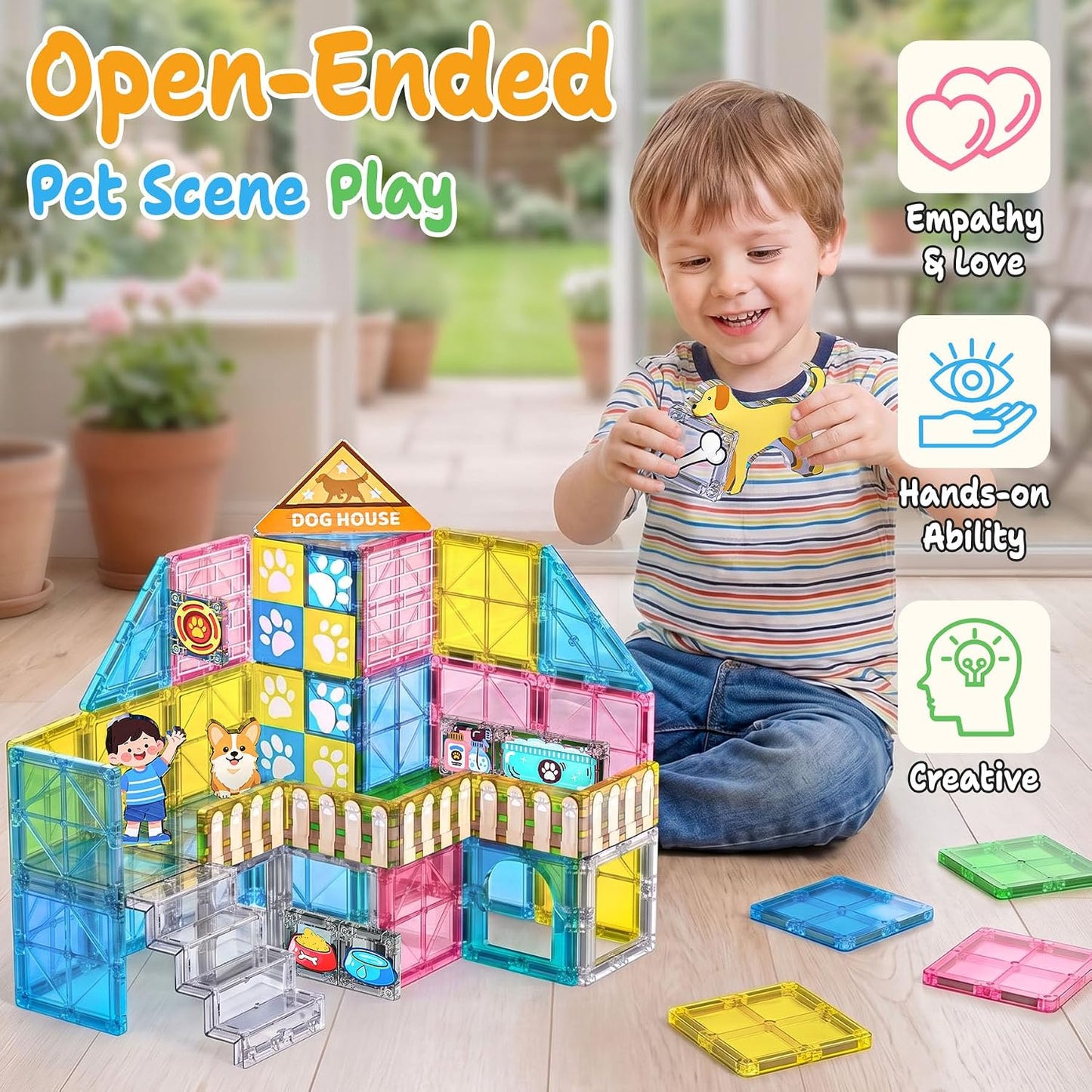 Azulejos magnéticos para niños de 4 a 8 años, 50 piezas de juguetes...