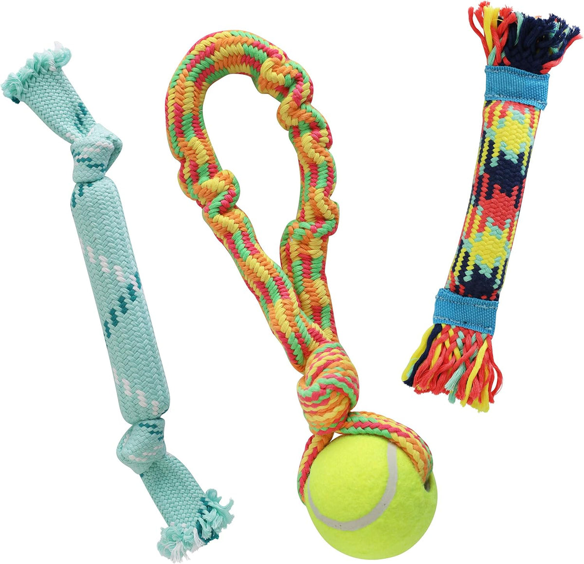 rocket &amp; rex Juego de juguetes masticables para perros para raz...