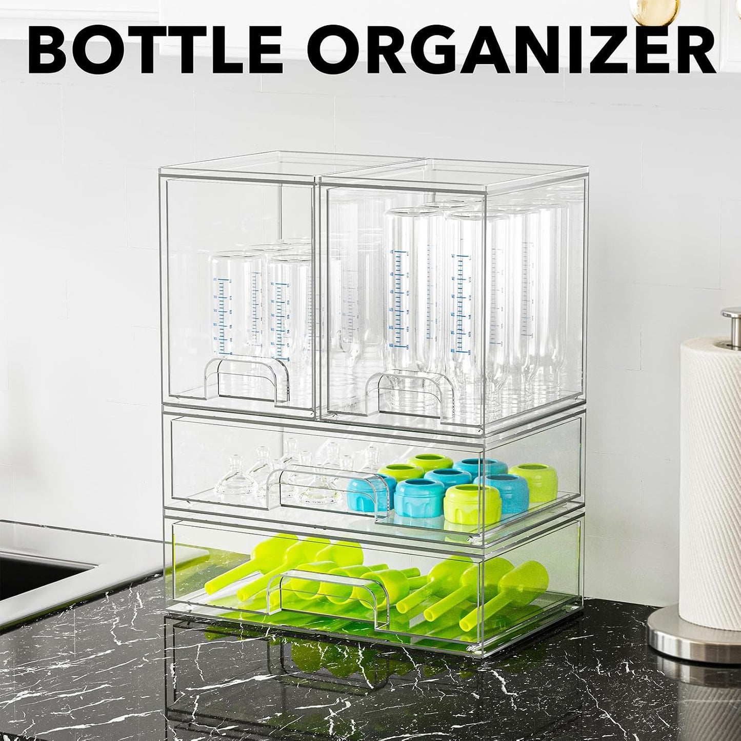 SpaceAid Organizador de almacenamiento de botellas para bebé, conte...