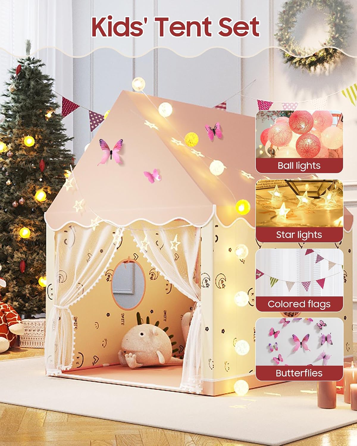 Tienda de campaña para niños, tienda de campaña de princesa para in...