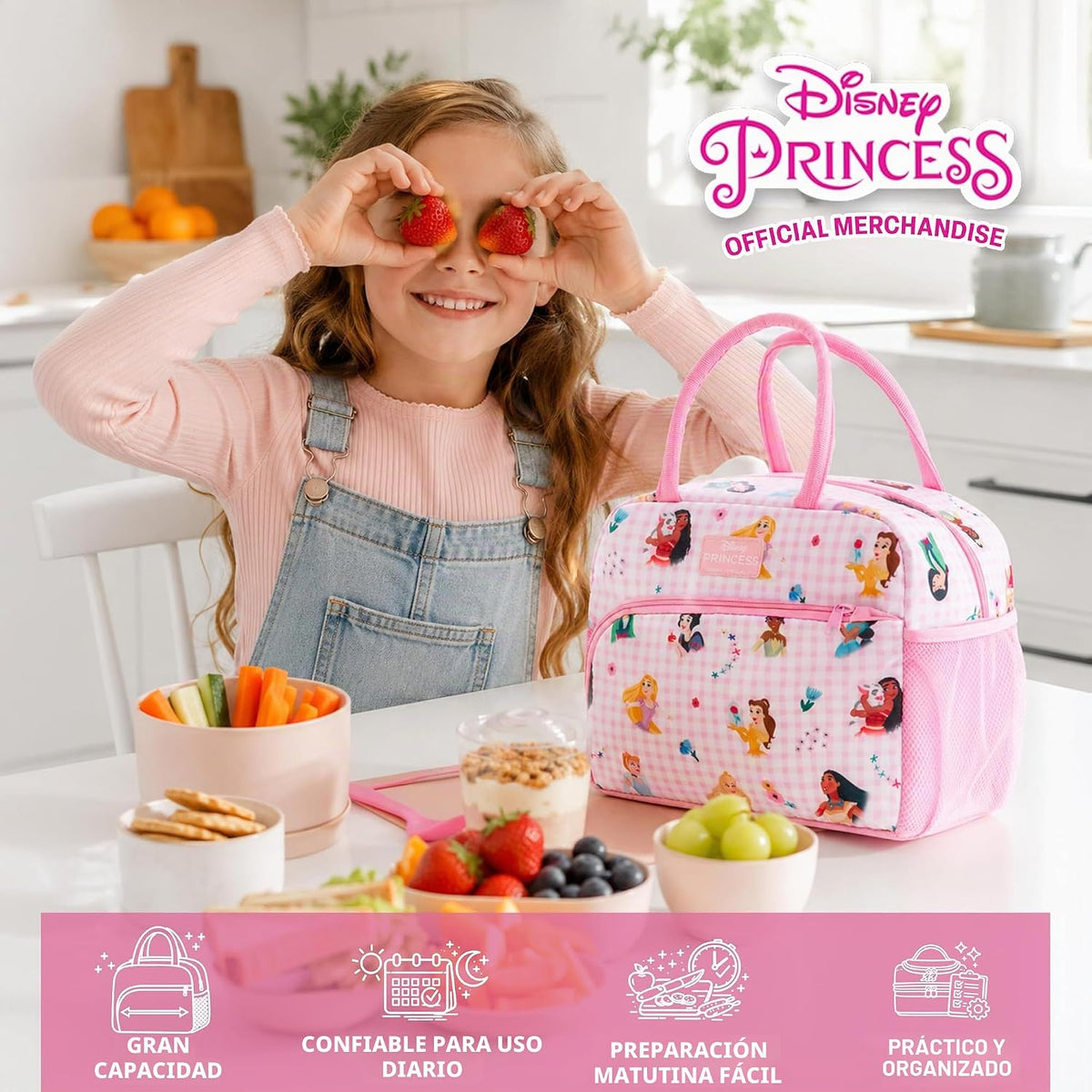 Get Trend Bolsa de almuerzo con aislamiento para niñas Princesas Di...