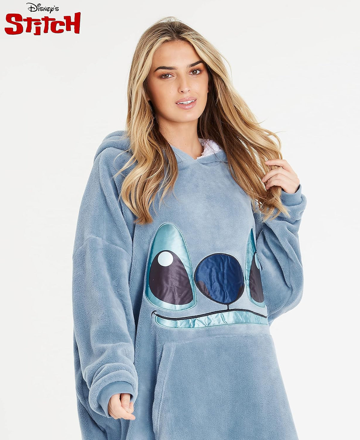 Disney Manta con Capucha de Stitch para Mujeres y Adolescentes, Pon...