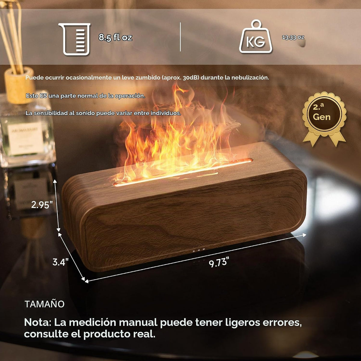 TMEHM Humidificador difusor de aire con llama reactiva con sonido,...
