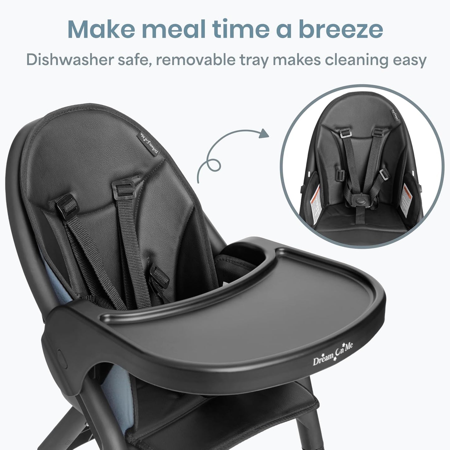Dream On Me Chomper Champ - Trona 2 en 1 en negro
