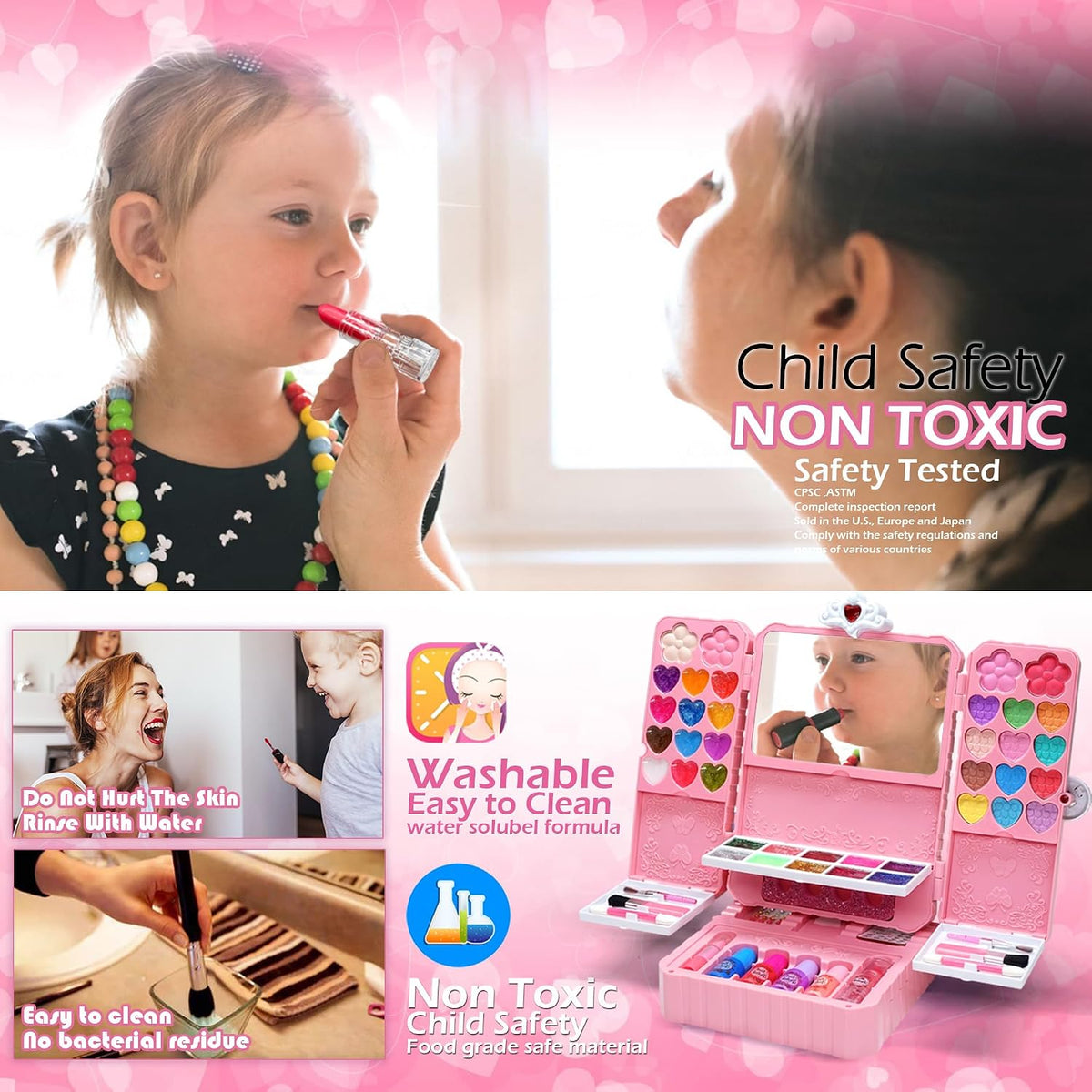 Kit de Maquillaje para Niñas, Juguetes para Niñas - Maquillaje Lava...