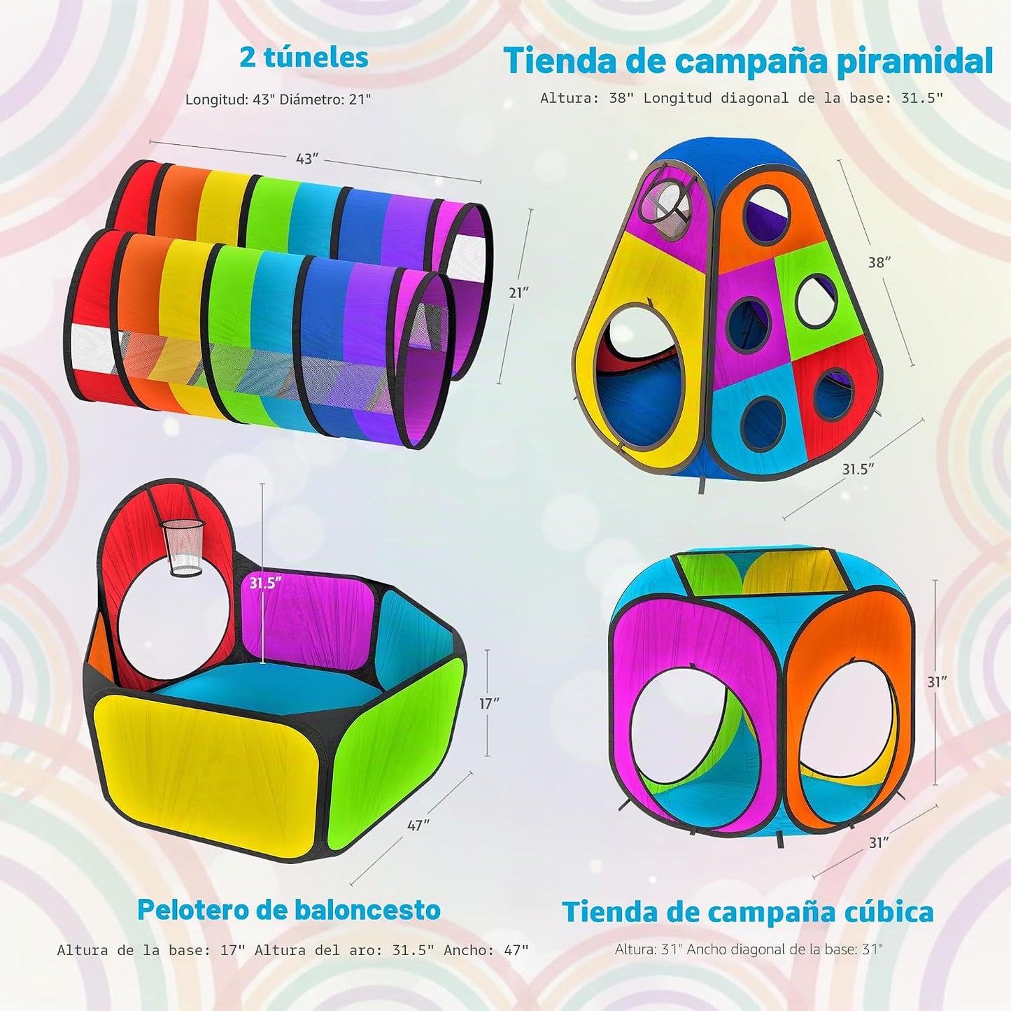 Playz 5 piezas de tiendas de campaña y túneles para niños - Piscina...