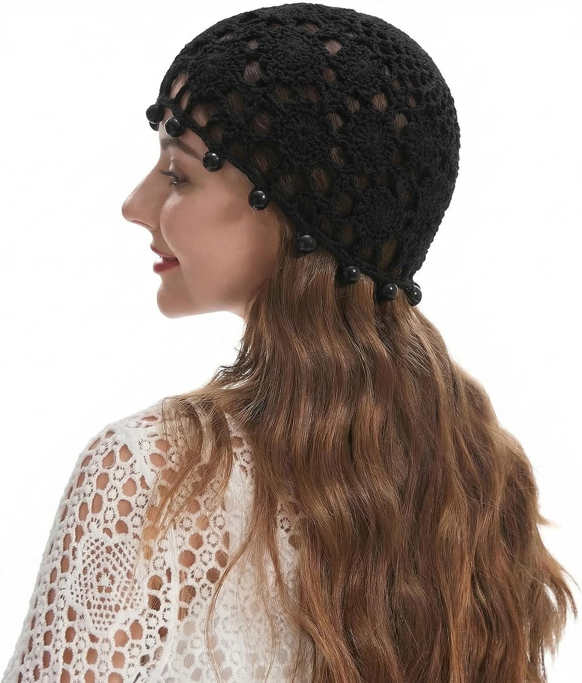 ZLYC Gorro de calabaza de crochet de algodón para mujer hecho a man...