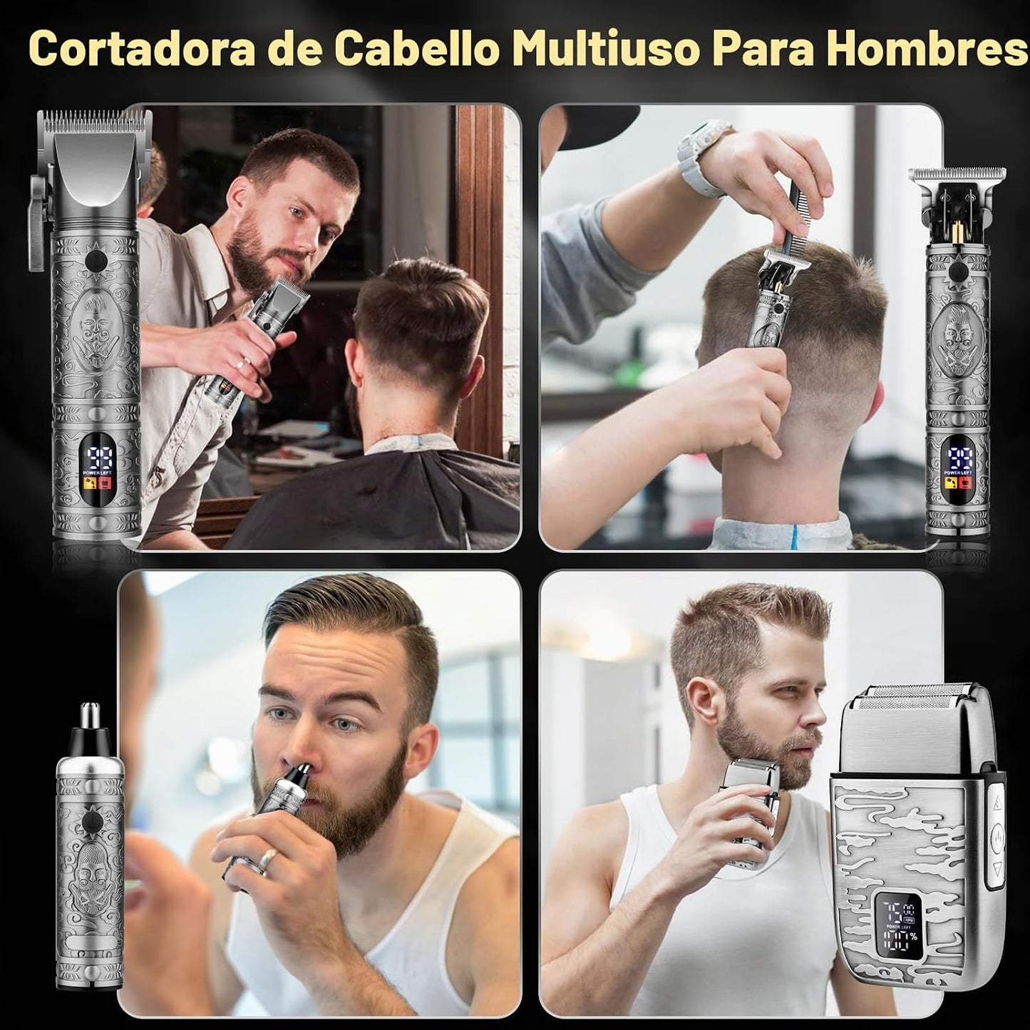 QREEYX Cortadora de pelo para hombre, recortadora de pelo en T, rec...