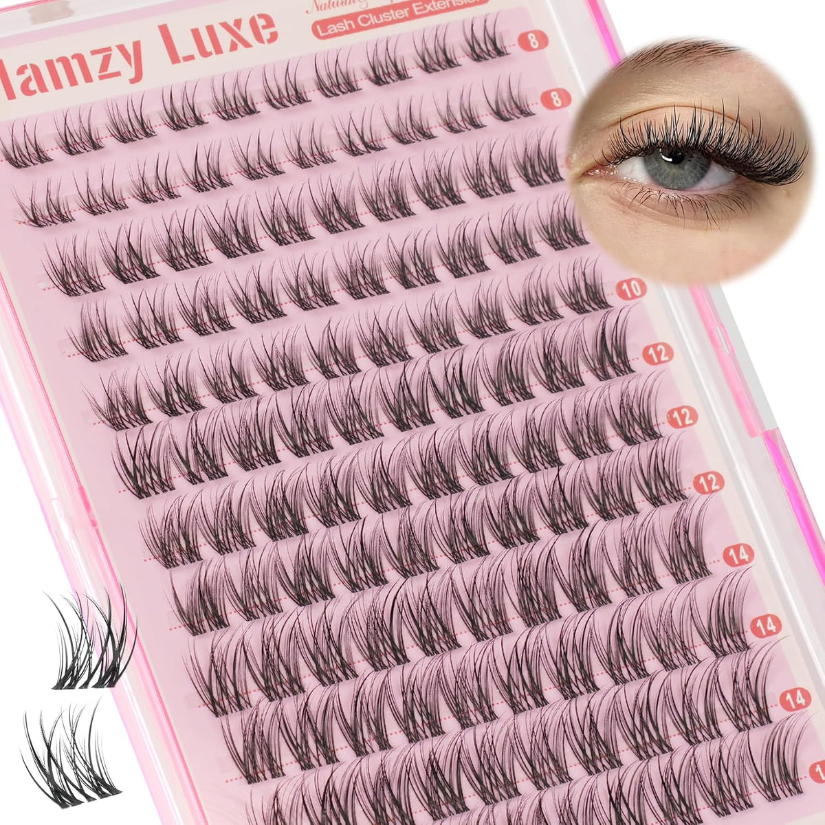 Wispy - Extensiones de pestañas naturales de 0.315-0.551 in, banda...