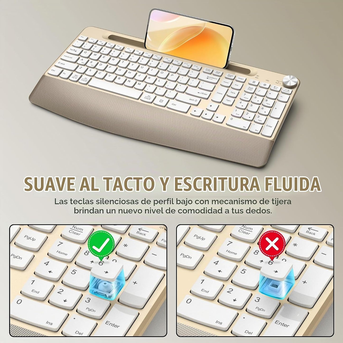 JOYACCESS Combo ergonómico de teclado y mouse inalámbricos, teclado...
