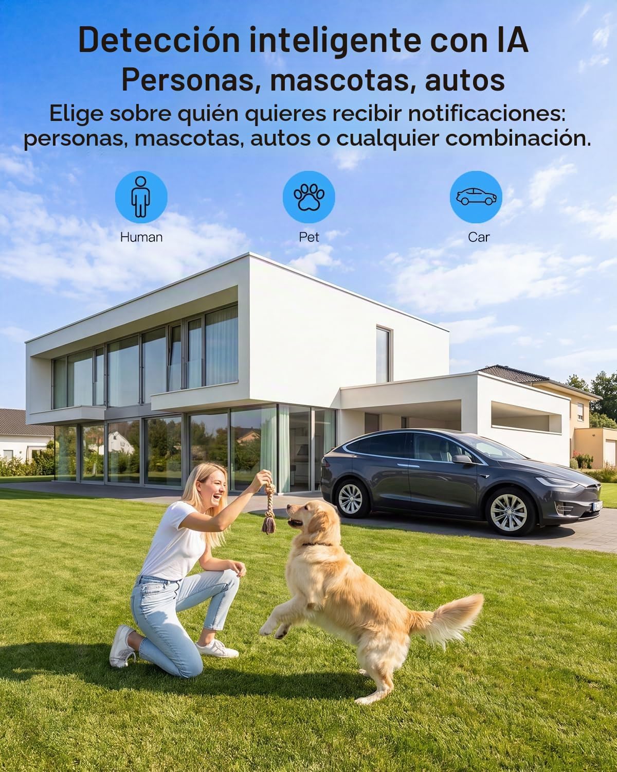 VIMTAG - Cámara de seguridad para exteriores panorámica\/inclinable...