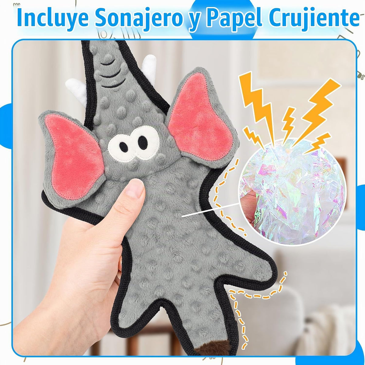 LECHONG Juguetes para Perros sin Relleno, Perros Chirriantes con Oj...