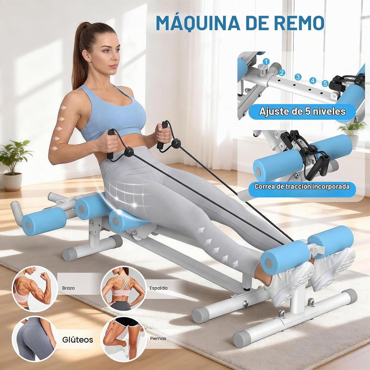 DERACY Máquina de entrenamiento abdominal ajustable para abdominale...