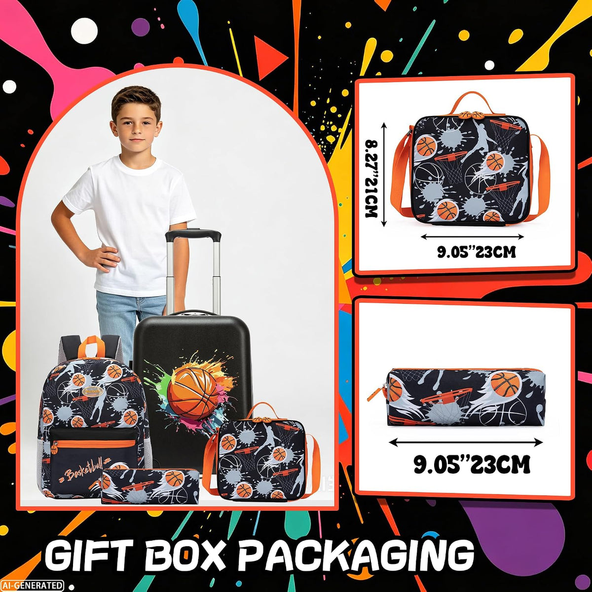 Homskiii Juego de maletas para niños, 5 piezas, equipaje rígido de...