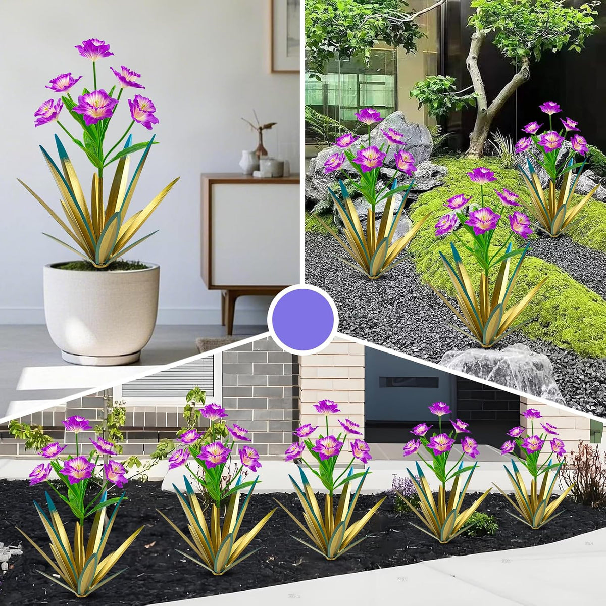 Homight Plantas de Agave de Metal para Decoración al Aire Libre, De...