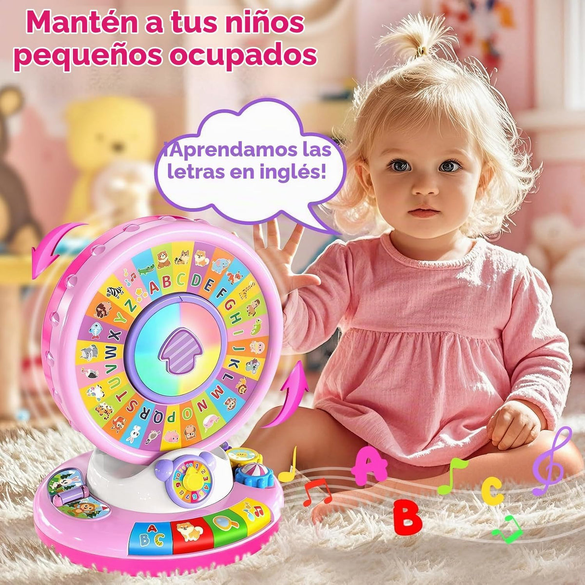 Juguetes para niños de 1, 2 y 3 años, niños y niñas, Alfabeto music...
