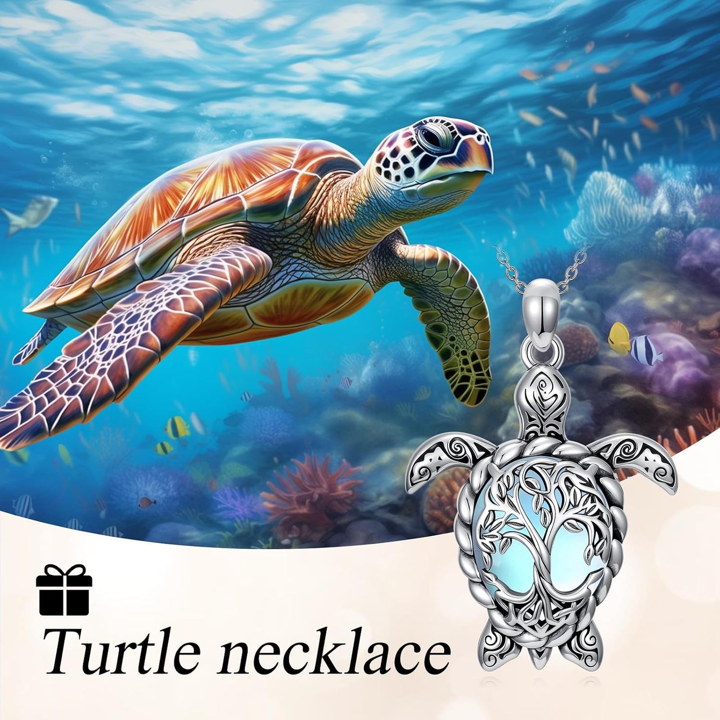 YYB Juego de joyas de tortuga marina para mujer, dije de árbol de l...