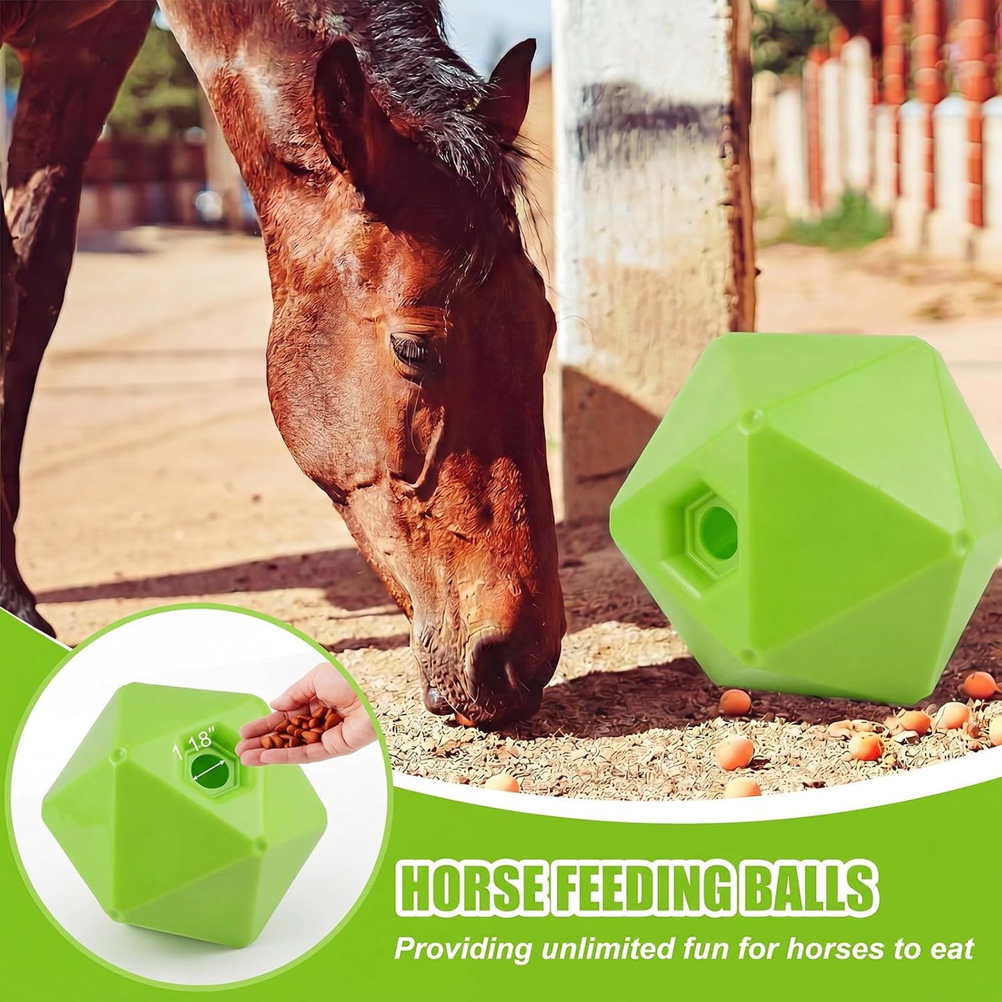 Seenelling Paquete de 1 bola de golosinas para caballos, juguete al...